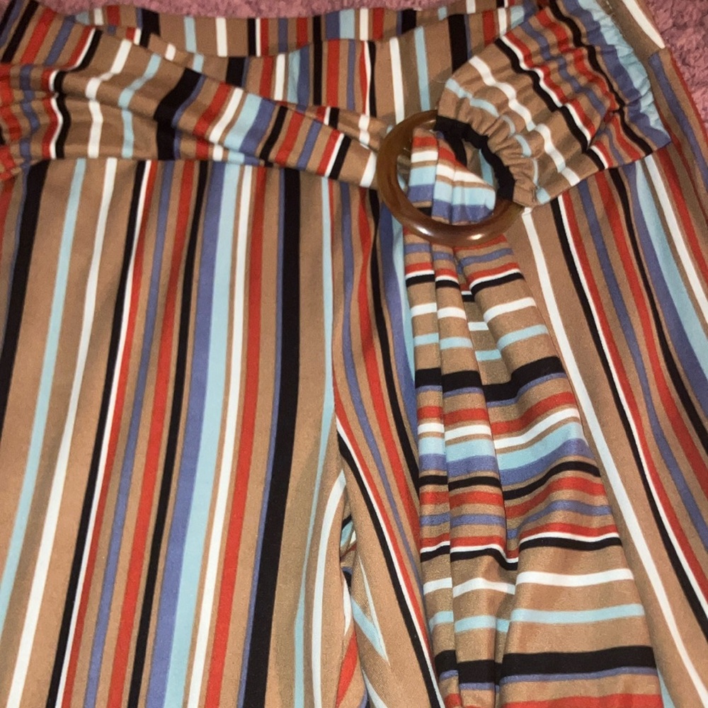 Striped Multicolor Wide-Leg Pants